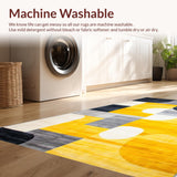 Ultra Soft Area Rug, Non Slip, Stain Resistant, Washable Area Rugs for Living Room, Bedroom, Vibrant Abstract Geometric Artwork(Yellow)