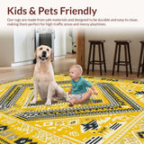 Ultra Soft Area Rug, Non Slip, Stain Resistant, Washable Area Rugs for Living Room, Bedroom, Chic Modern Diamond Aesthetic(Yellow)