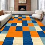 Ultra Soft Area Rug, Non Slip, Stain Resistant, Washable Area Rugs for Living Room, Bedroom, Dynamic Earth Tone Medallion Theme(Orange)
