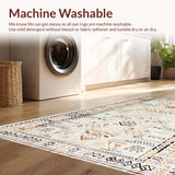 Ultra Soft Area Rug, Non Slip, Stain Resistant, Washable Area Rugs for Living Room, Bedroom, Vibrant Abstract Curvilinear Forms(Brown)