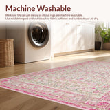 Ultra Soft Area Rug, Non Slip, Stain Resistant, Washable Area Rugs for Living Room, Bedroom, Scalloped Edge Bow Room Carpet Charming Pink(Pink)