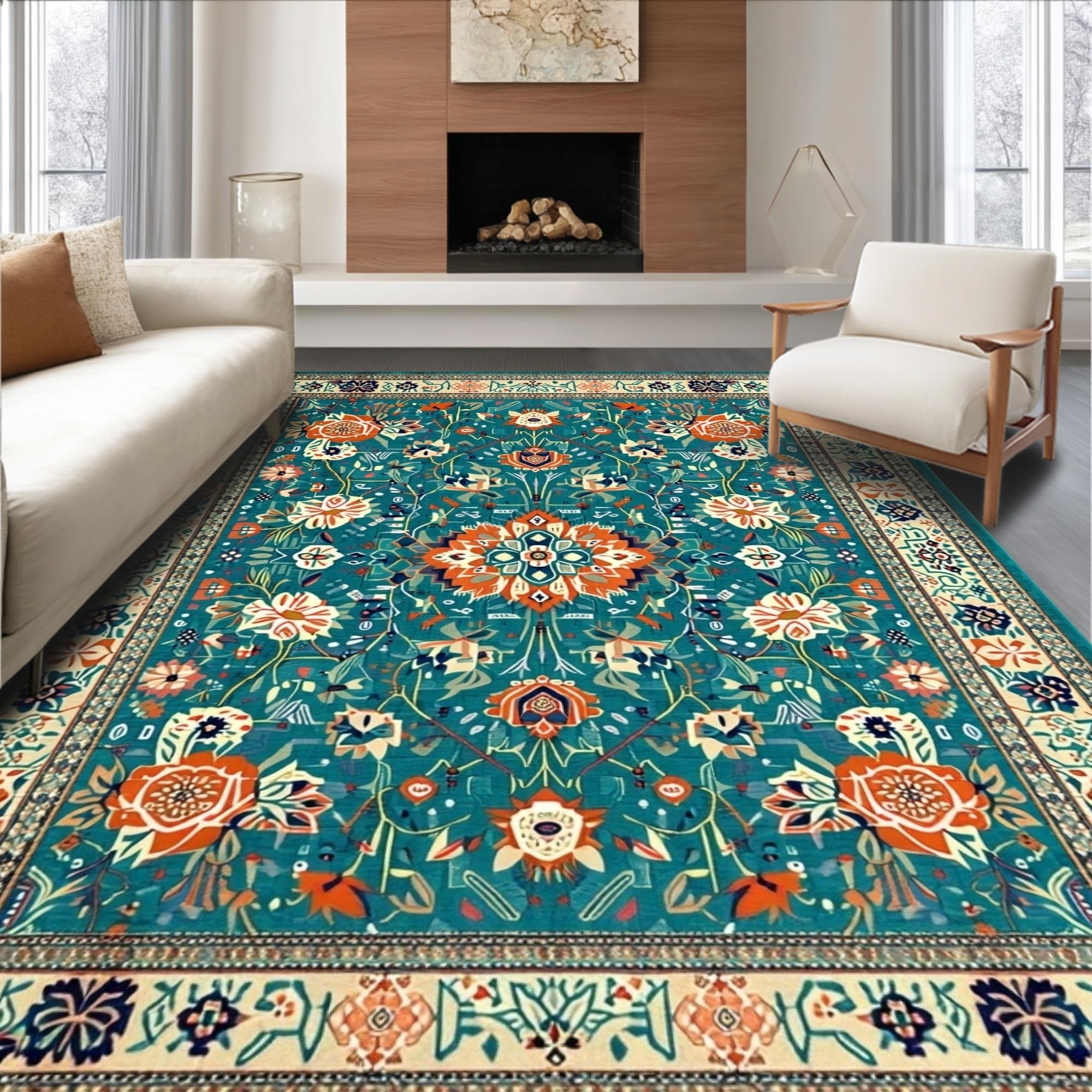 Colorful Rustic Flower Arrangement Rug – ODIKA