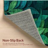 Ultra Soft Area Rug, Non Slip, Stain Resistant, Washable Area Rugs for Living Room, Bedroom, Tropical Plant-Inspired Washable Bathroom Floor Mat(Green)