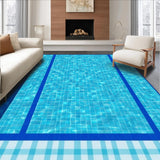 Ultra Soft Area Rug, Non Slip, Stain Resistant, Washable Area Rugs for Living Room, Bedroom, Vibrant Coastal Poolside Aesthetic(Blue)