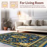 Ultra Soft Area Rug, Non Slip, Stain Resistant, Washable Area Rugs for Living Room, Bedroom, Classic Solid Beige Stylish Dining Room Choice(Blue)