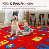 Ultra Soft Area Rug, Non Slip, Stain Resistant, Washable Area Rugs for Living Room, Bedroom, Lively Shape Exploration Canvas(Red)