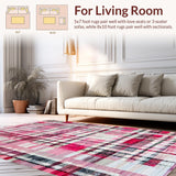 Ultra Soft Area Rug, Non Slip, Stain Resistant, Washable Area Rugs for Living Room, Bedroom, Charming Bow Rug: Pink White Uno Reverse Style Floor Decor(Pink)