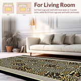 Ultra Soft Area Rug, Non Slip, Stain Resistant, Washable Area Rugs for Living Room, Bedroom, Vivid Wild Patterned Textile(Brown)