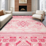 Ultra Soft Area Rug, Non Slip, Stain Resistant, Washable Area Rugs for Living Room, Bedroom, Stylish Solid Color Rustic Minimalism(Pink)