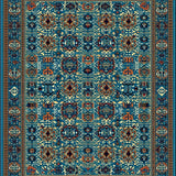 Ultra Soft Area Rug, Non Slip, Stain Resistant, Washable Area Rugs for Living Room, Bedroom, Boho Vintage with Deep Blue and Brown Accents(Blue)
