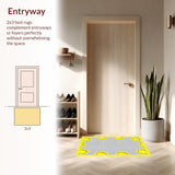 Ultra Soft Area Rug, Non Slip, Stain Resistant, Washable Area Rugs for Living Room, Bedroom, Sunny Cartoon Motif Delight(Yellow)