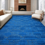 Ultra Soft Area Rug, Non Slip, Stain Resistant, Washable Area Rugs for Living Room, Bedroom, Cobalt Bow Scalloped Rug: Decorative Bowknot Floor Mat(Blue)