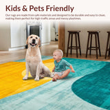 Ultra Soft Area Rug, Non Slip, Stain Resistant, Washable Area Rugs for Living Room, Bedroom, Eclectic Abstract Decorative Piece(Yellow)