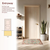 Ultra Soft Area Rug, Non Slip, Stain Resistant, Washable Area Rugs for Living Room, Bedroom, Chic Boho Nature-Inspired Design(Beige)