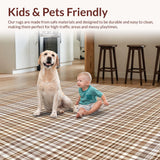Ultra Soft Area Rug, Non Slip, Stain Resistant, Washable Area Rugs for Living Room, Bedroom, Backyard Deck Easy Care Reversible Floor Mat(Brown)