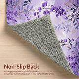 Ultra Soft Area Rug, Non Slip, Stain Resistant, Washable Area Rugs for Living Room, Bedroom, Eclectic Boho Leafy Patterns(Purple)