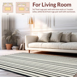 Kitchen Tassel Black White Striped Braided Farmhouse Decor(Beige)