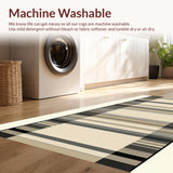 Ultra Soft Area Rug, Non Slip, Stain Resistant, Washable Area Rugs for Living Room, Bedroom, Chic Modern Linear Pattern(Beige)