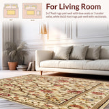 Grand Floral Tapestry Area for Refined Interior Design(Beige)