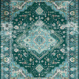 Ultra Soft Area Rug, Non Slip, Stain Resistant, Washable Area Rugs for Living Room, Bedroom, Serene Light Blue Abstract Design(Green)
