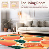 Ultra Soft Area Rug, Non Slip, Stain Resistant, Washable Area Rugs for Living Room, Bedroom, Playful Modern Peach Aesthetic Charm(Orange)