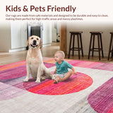 Ultra Soft Area Rug, Non Slip, Stain Resistant, Washable Area Rugs for Living Room, Bedroom, Bow-Shaped Rug with Bold Uno Reverse Symbol and Pink Gradient Style(Pink)