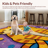 Ultra Soft Area Rug, Non Slip, Stain Resistant, Washable Area Rugs for Living Room, Bedroom, Cute Animal Porch Rug for Cat Lovers, Easy to Clean(Orange)