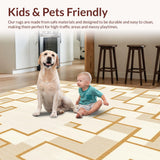 Beige Hued Area Modern Geometric Design(Beige)