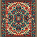 Ultra Soft Area Rug, Non Slip, Stain Resistant, Washable Area Rugs for Living Room, Bedroom, Vintage Paisley Rectangle Cultural Fusion(Blue)