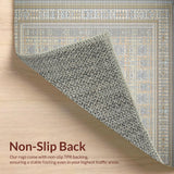Ultra Soft Area Rug, Non Slip, Stain Resistant, Washable Area Rugs for Living Room, Bedroom, Stylish Bordered for Patios in Grey and Brown(Gray)