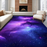 Ultra Soft Area Rug, Non Slip, Stain Resistant, Washable Area Rugs for Living Room, Bedroom, Striking UV Illuminated Celestial Display(Purple)