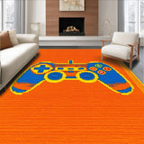 Ultra Soft Area Rug, Non Slip, Stain Resistant, Washable Area Rugs for Living Room, Bedroom, Bold Geometric Gaming Visual Appeal(Orange)