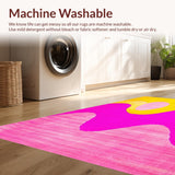 Ultra Soft Area Rug, Non Slip, Stain Resistant, Washable Area Rugs for Living Room, Bedroom, Delicate Cozy Blush Hue Fusion(Yellow)