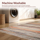 Ultra Soft Area Rug, Non Slip, Stain Resistant, Washable Area Rugs for Living Room, Bedroom, Artful Reversible Patchwork Style(Orange)