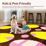 Ultra Soft Area Rug, Non Slip, Stain Resistant, Washable Area Rugs for Living Room, Bedroom, Lively Elegant Entrance Accent(Brown)