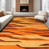 Ultra Soft Area Rug, Non Slip, Stain Resistant, Washable Area Rugs for Living Room, Bedroom, Rustic Handcrafted Wildlife Motif(Orange)