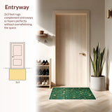 Ultra Soft Area Rug, Non Slip, Stain Resistant, Washable Area Rugs for Living Room, Bedroom, Chic Shaggy Bedroom Nature-Inspired Plush Carpet(Green)