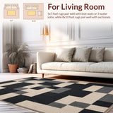 Distressed Black Checkered Farmhouse(Beige)