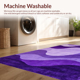 Ultra Soft Area Rug, Non Slip, Stain Resistant, Washable Area Rugs for Living Room, Bedroom, Sleek Textural Purple Floor Accent(Purple)