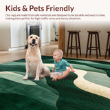 Ultra Soft Area Rug, Non Slip, Stain Resistant, Washable Area Rugs for Living Room, Bedroom, Area Moody Green & Beige Abstract(Green)