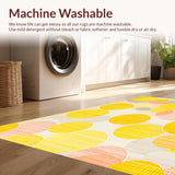 Ultra Soft Area Rug, Non Slip, Stain Resistant, Washable Area Rugs for Living Room, Bedroom, Sunny Playful Geometric Fusion(Yellow)