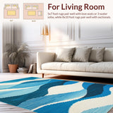 Lush Gentle Curved Lines(Blue)