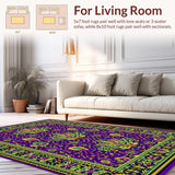 Ultra Soft Area Rug, Non Slip, Stain Resistant, Washable Area Rugs for Living Room, Bedroom, Seasonal Abstract Festive Aesthetic(Purple)