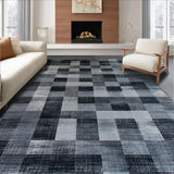 Ultra Soft Area Rug, Non Slip, Stain Resistant, Washable Area Rugs for Living Room, Bedroom, Rustic Geometric Monochrome Elegance(Gray)