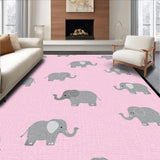 Ultra Soft Area Rug, Non Slip, Stain Resistant, Washable Area Rugs for Living Room, Bedroom, Vibrant Pink Animal Theme Decor(Pink)