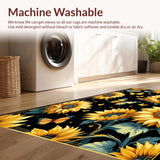 Ultra Soft Area Rug, Non Slip, Stain Resistant, Washable Area Rugs for Living Room, Bedroom, Contemporary Rustic Floral Fusion(Yellow)