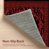 Ultra Soft Area Rug, Non Slip, Stain Resistant, Washable Area Rugs for Living Room, Bedroom, Bold Red and Black Theme(Black)