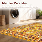 Ultra Soft Area Rug, Non Slip, Stain Resistant, Washable Area Rugs for Living Room, Bedroom, Charming Crochet Detail Accent(Yellow)