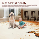 Ultra Soft Area Rug, Non Slip, Stain Resistant, Washable Area Rugs for Living Room, Bedroom, Boho Butterfly Meadow Abstract Insect Art Floor Covering for Home(Beige)