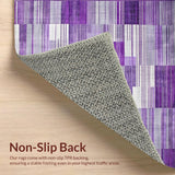 Ultra Soft Area Rug, Non Slip, Stain Resistant, Washable Area Rugs for Living Room, Bedroom, Chic Diamond Pattern Aesthetic(Purple)